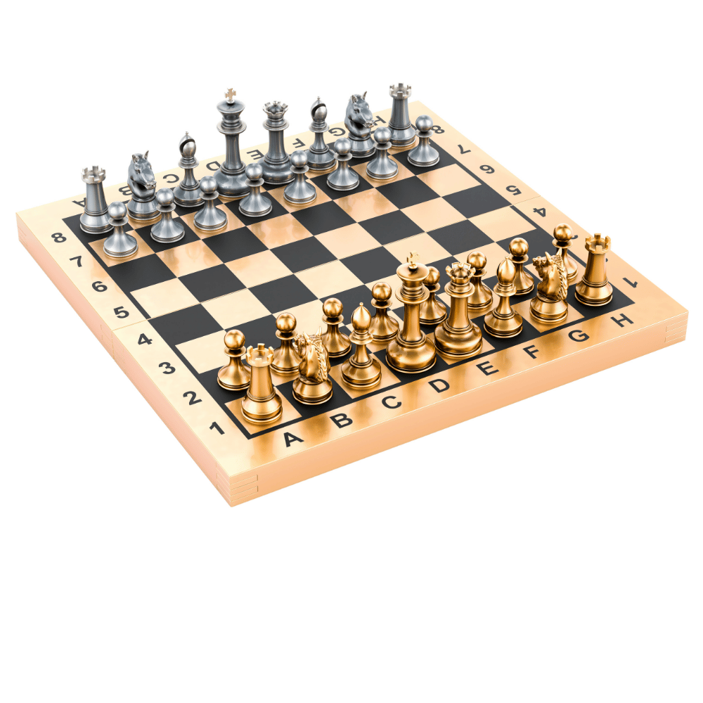 chess board with chess pieces